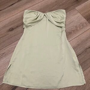 Princess Polly Mini Satin Strapless Green Dress